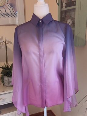 Kocca Gold Ombre Blouse. Semi-Sheer. Ethereal